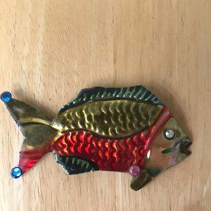 Fish Pin Brooch Handmade Whimsical  Vintage Beach